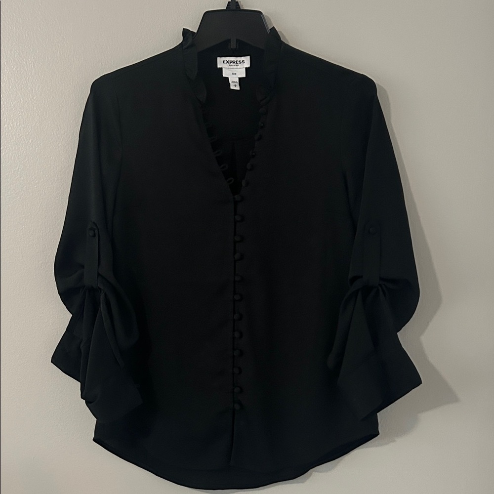 Express Black Button-Down Blouse